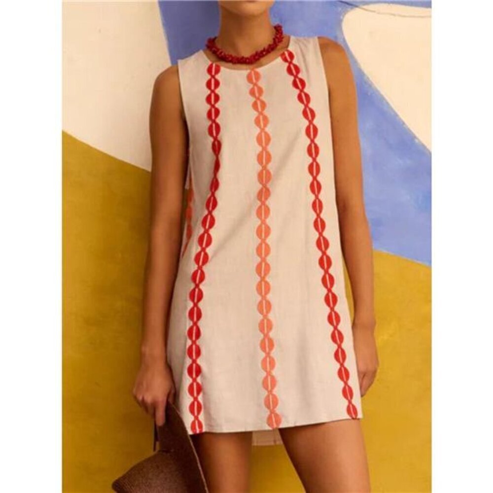 Sleeveless Geometric Print Mini Dress
